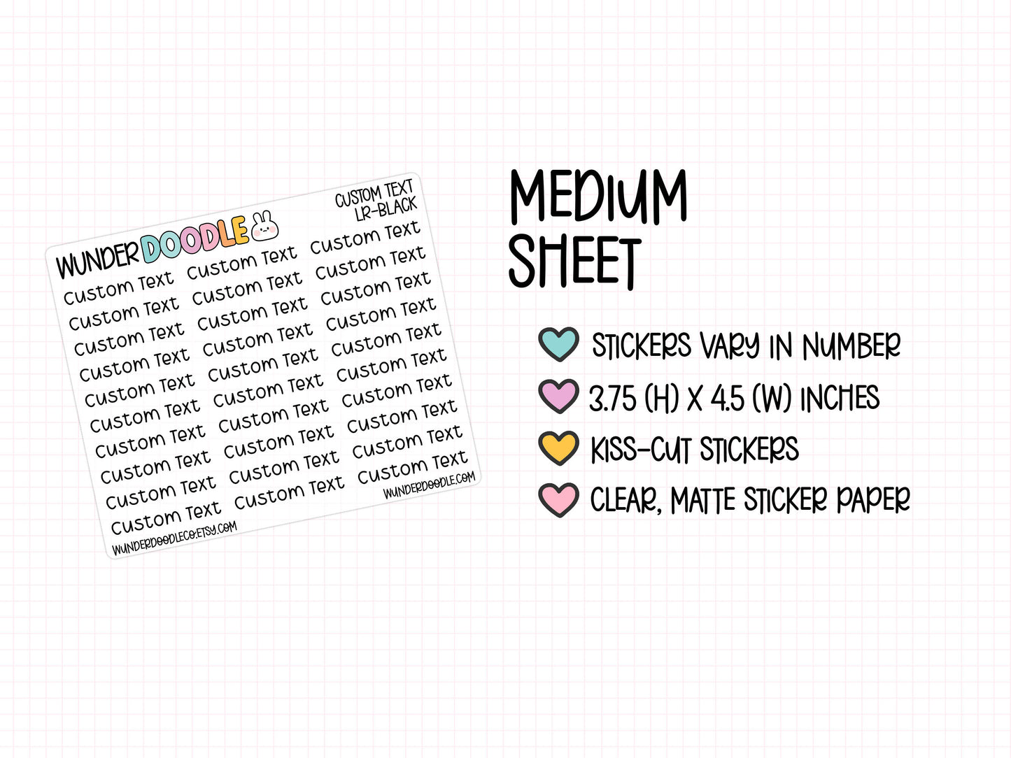 Custom Text Planner Stickers | CLEAR MATTE | Font LR
