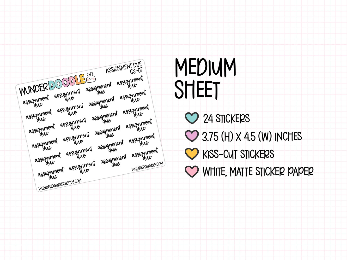 Assignment Due Planner Stickers | CS-07