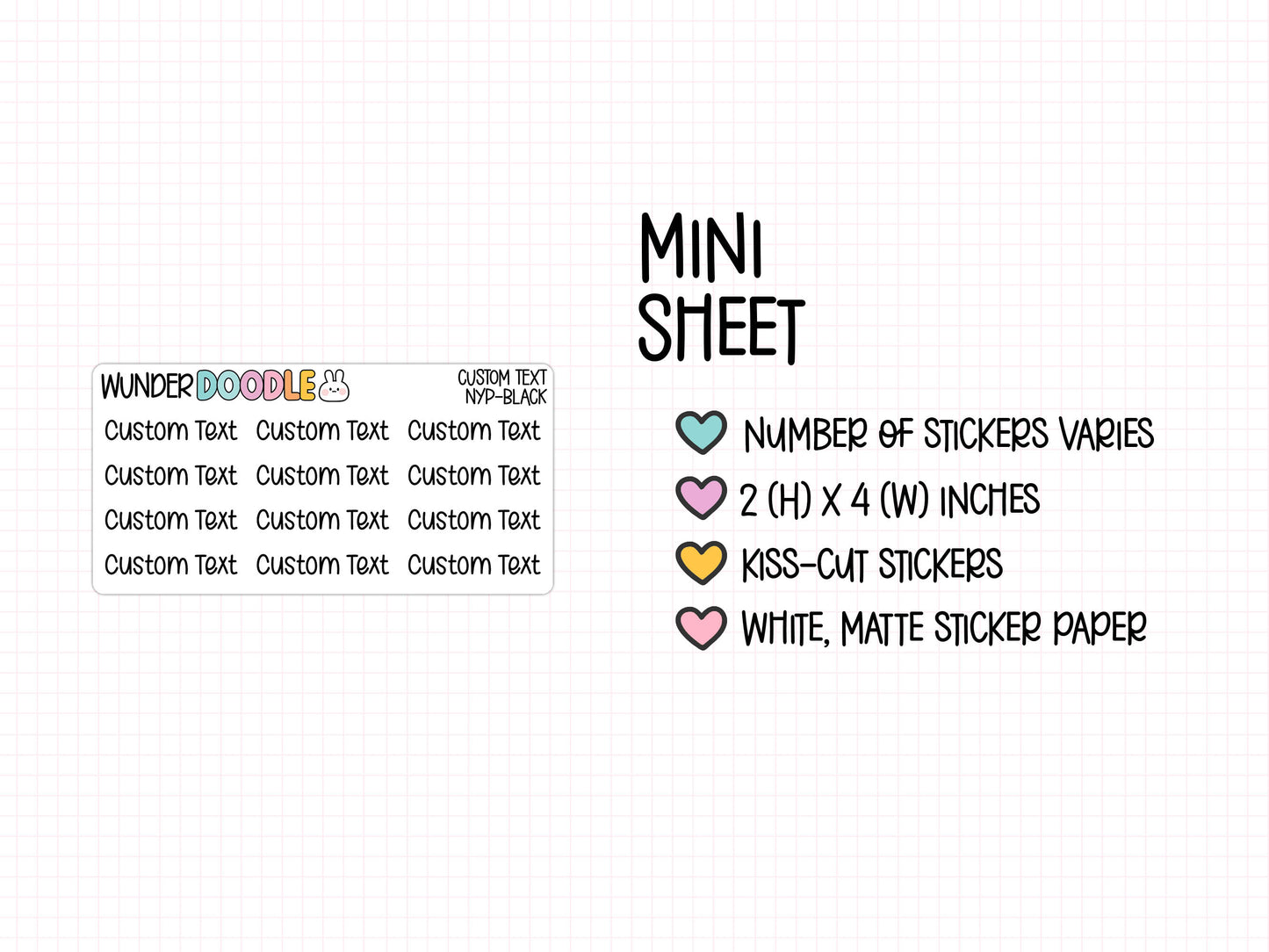 Custom Text Planner Stickers | NYP-CUSTOM