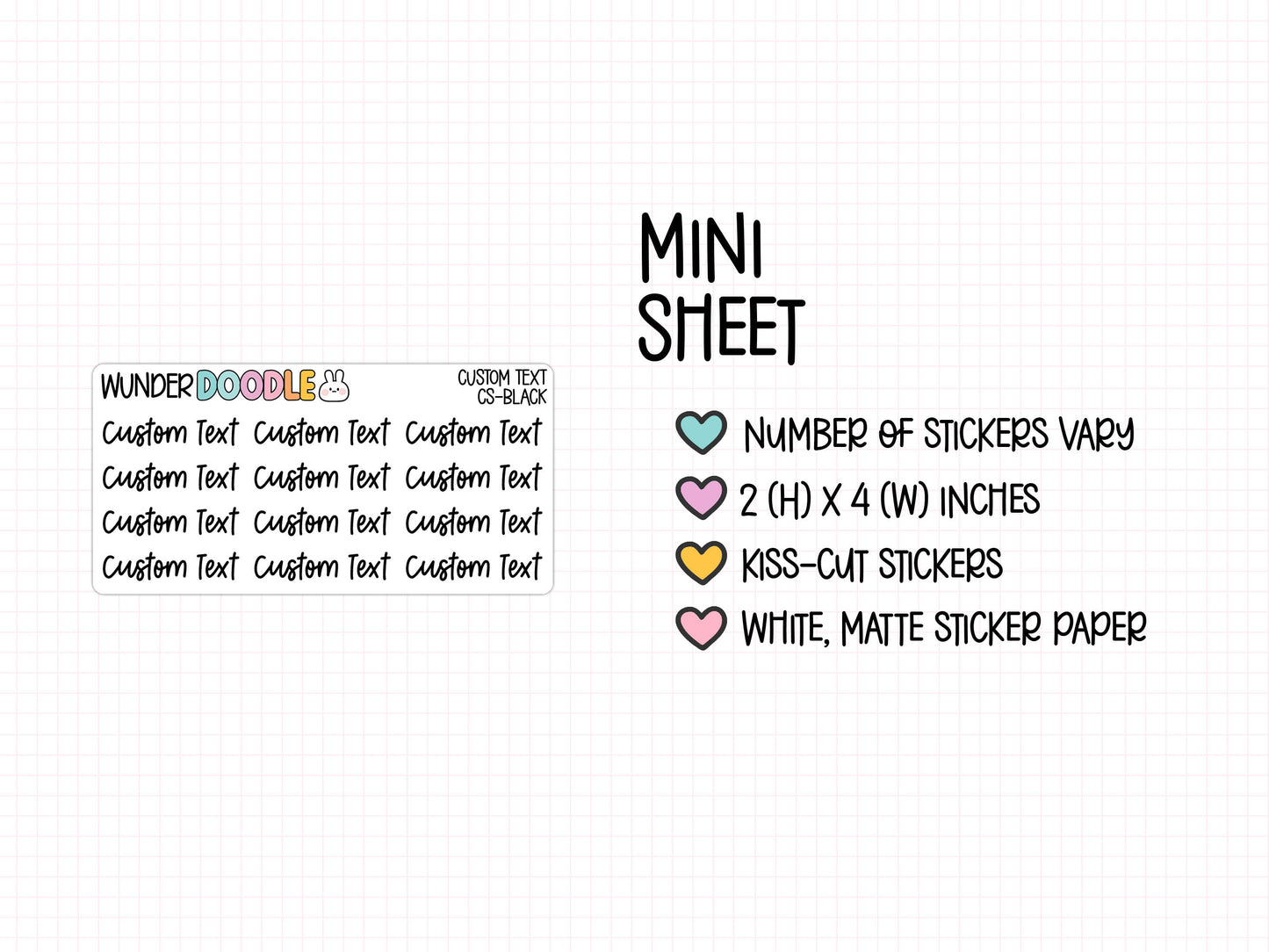 Custom Text Planner Stickers | CS-CUSTOM