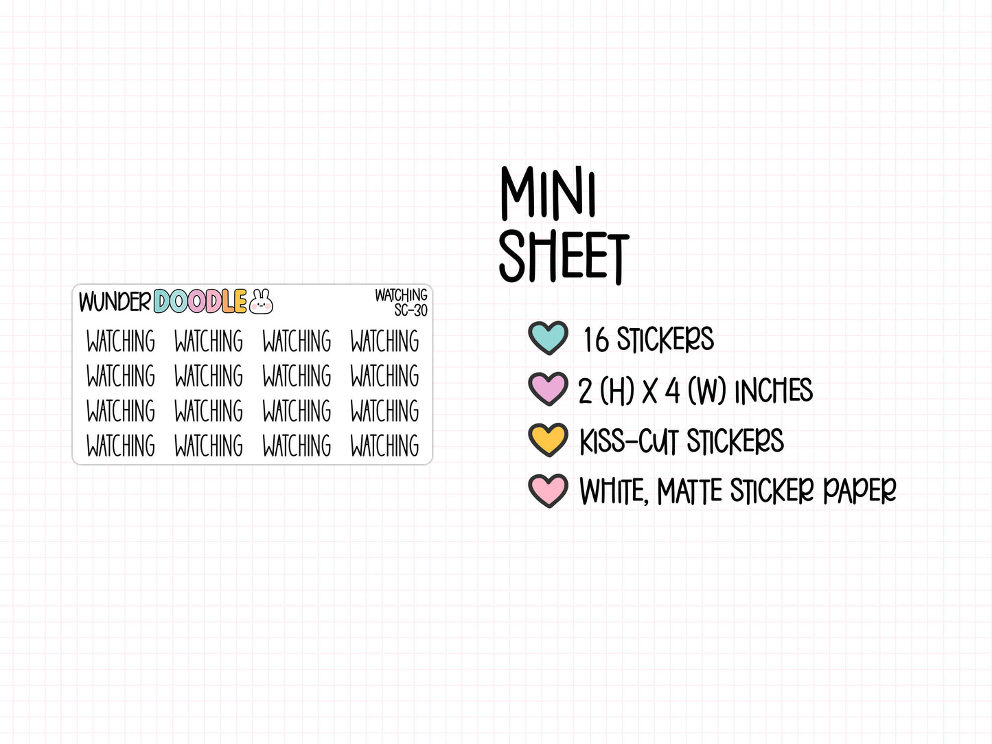 Watching Planner Stickers | SC-30
