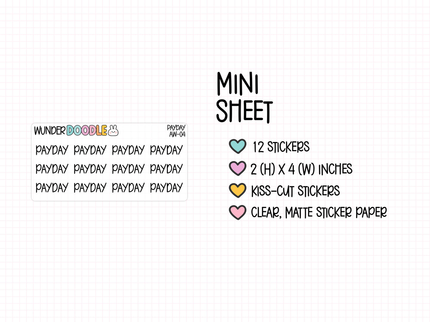 Payday Planner Stickers | AW-04-CM