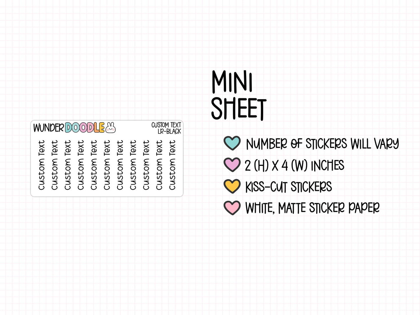 Custom Text Planner Stickers | LR-CUSTOM
