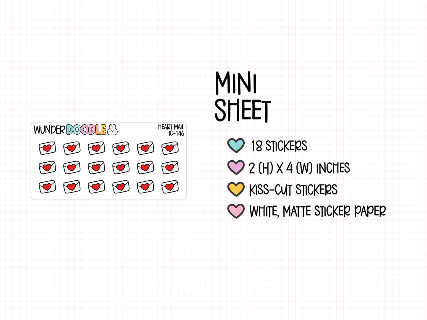 Heart Mail Planner Stickers | IC-146