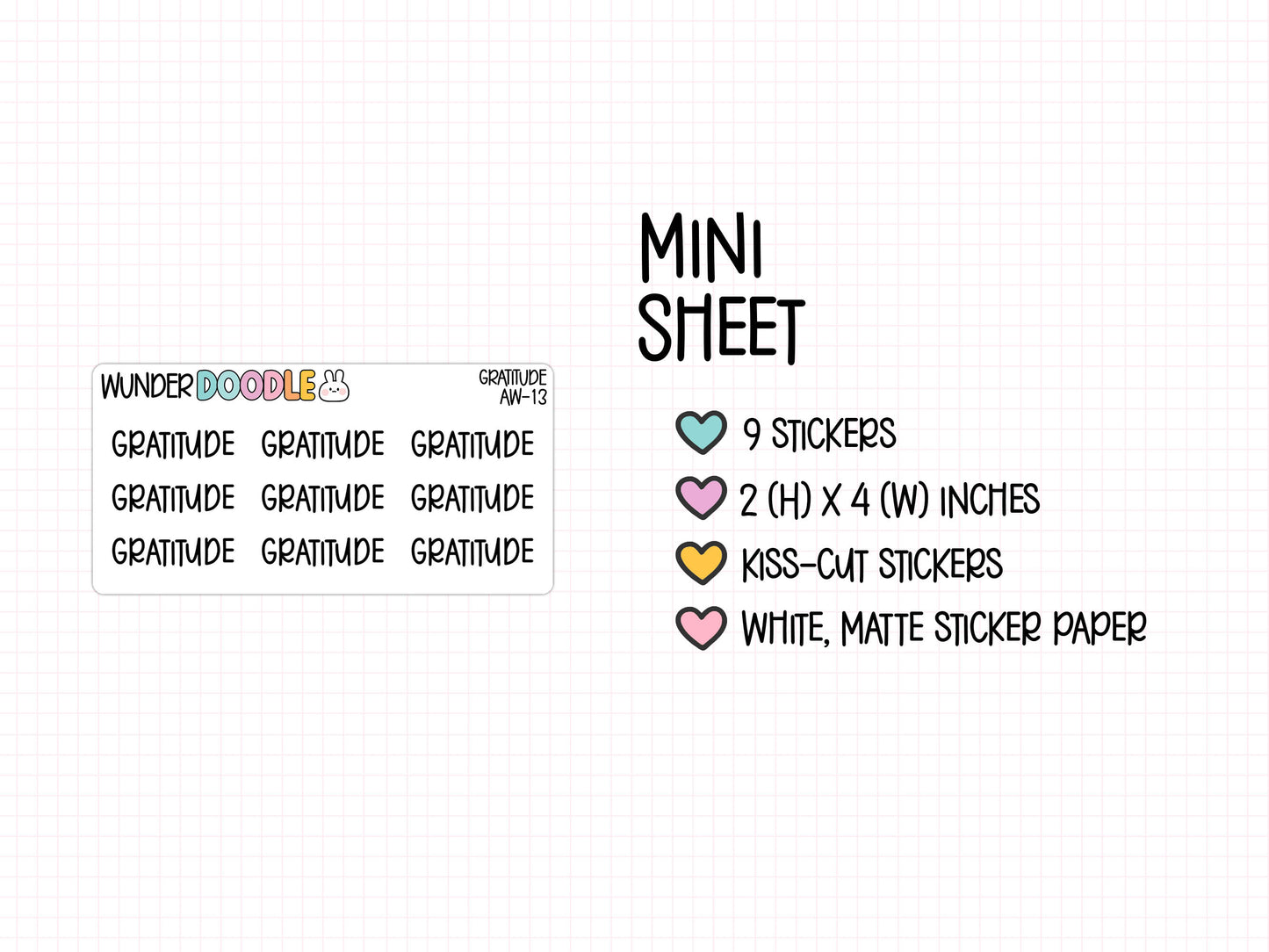 Gratitude Planner Stickers | AW-13