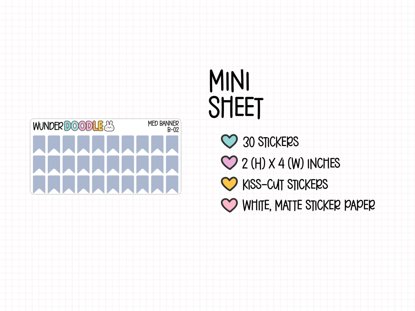 Medium Banner Planner Stickers | B-02