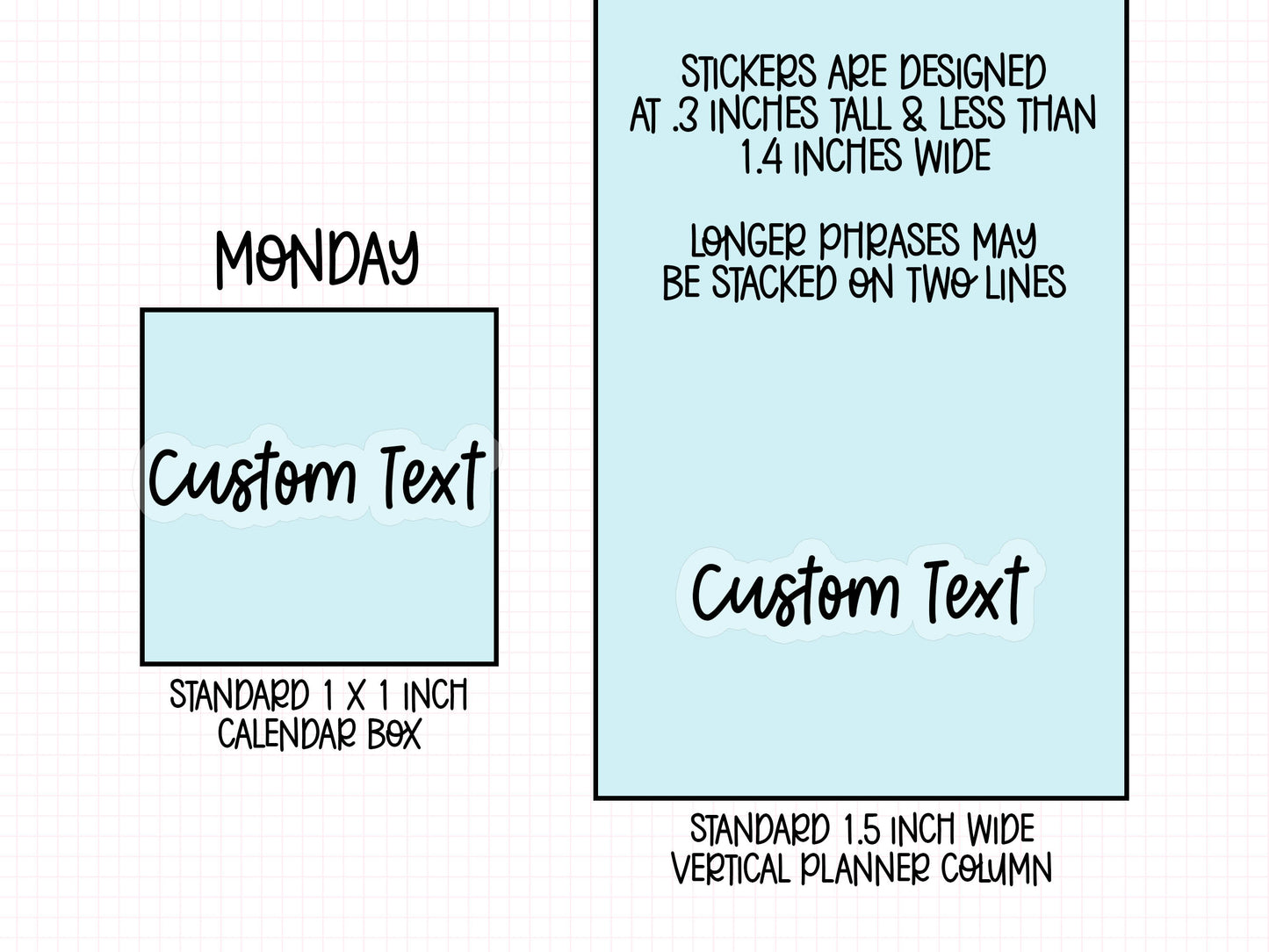 Custom Text Planner Stickers | CLEAR MATTE | Font CS