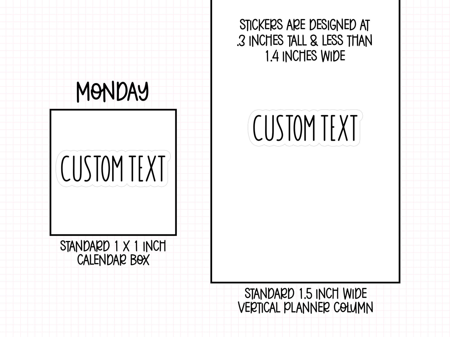 Custom Text Planner Stickers | SC-CUSTOM