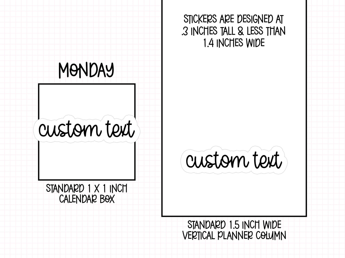 Custom Text Planner Stickers | MS-CUSTOM
