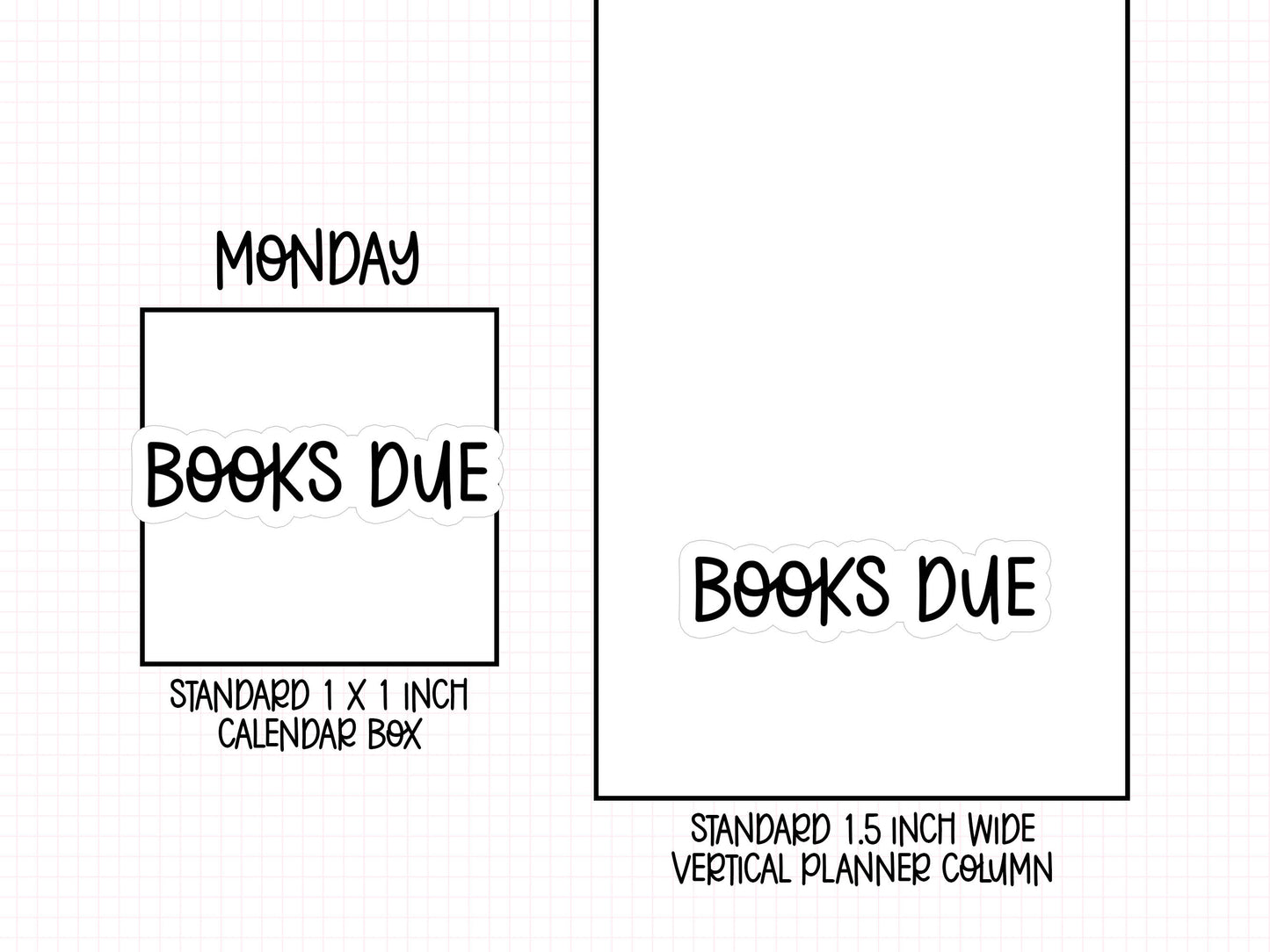Books Due Planner Stickers | AW-24