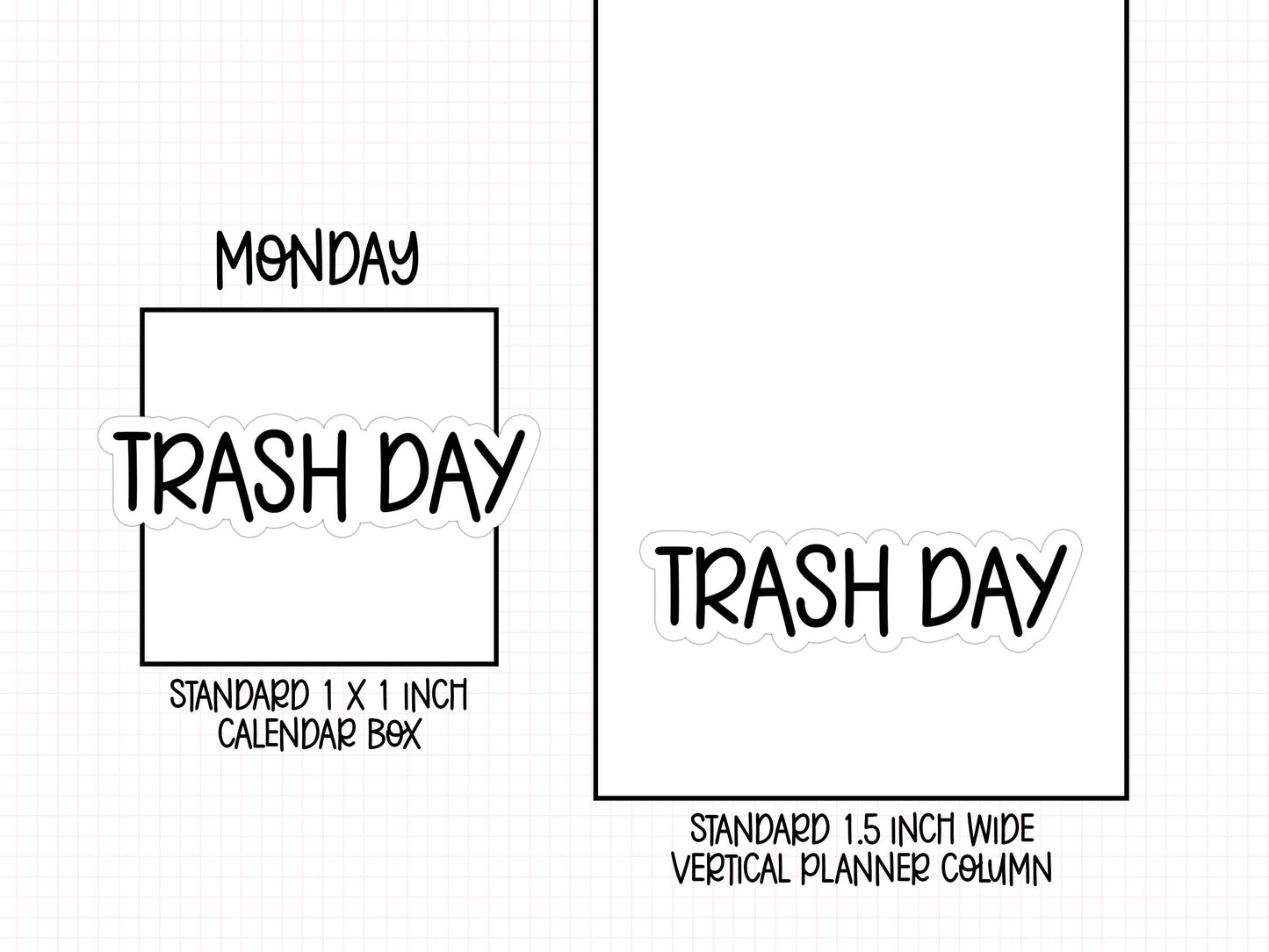 Trash Day Planner Stickers | AW-07