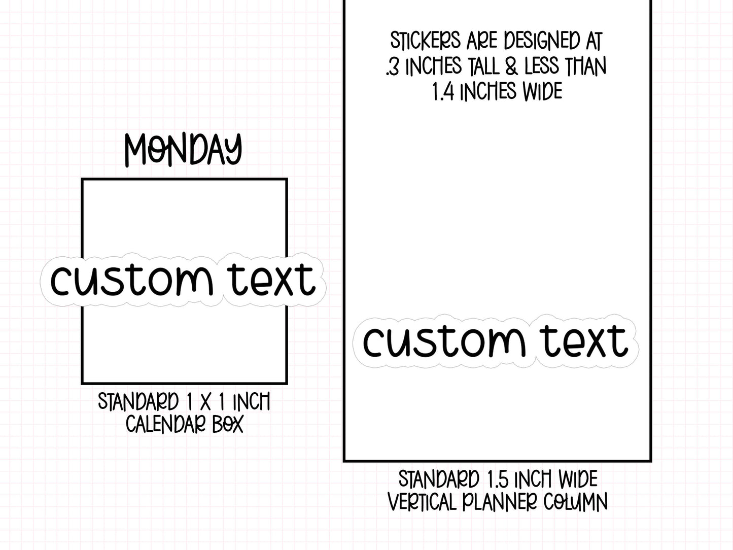 Custom Text Planner Stickers | LR-CUSTOM