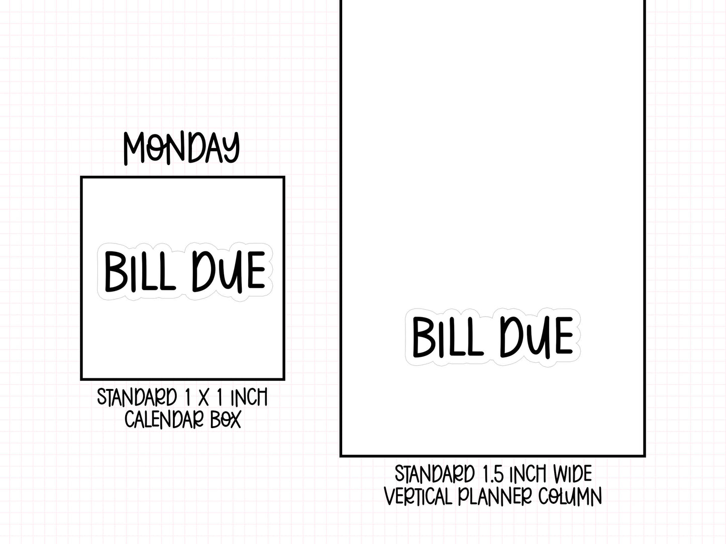 Bill Due Planner Stickers | AW-17