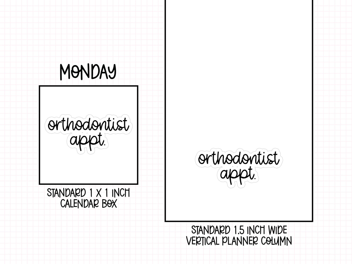 Orthodontist Appt Planner Stickers | MS-038