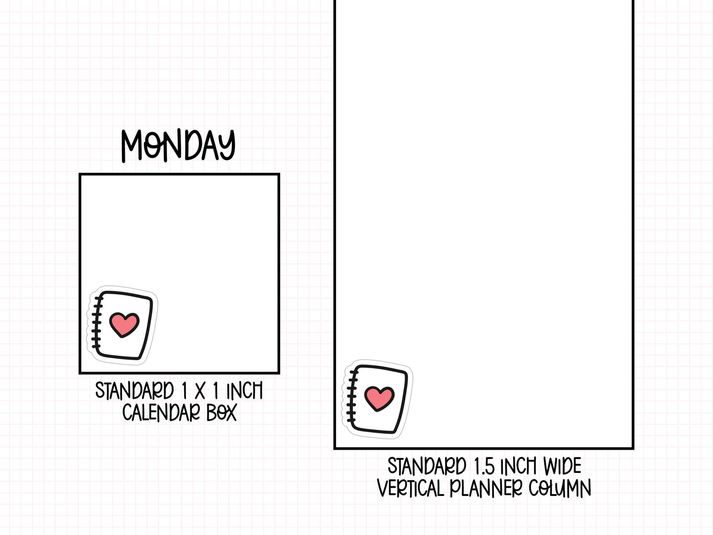 Heart Notebook Planner Stickers | IC-145
