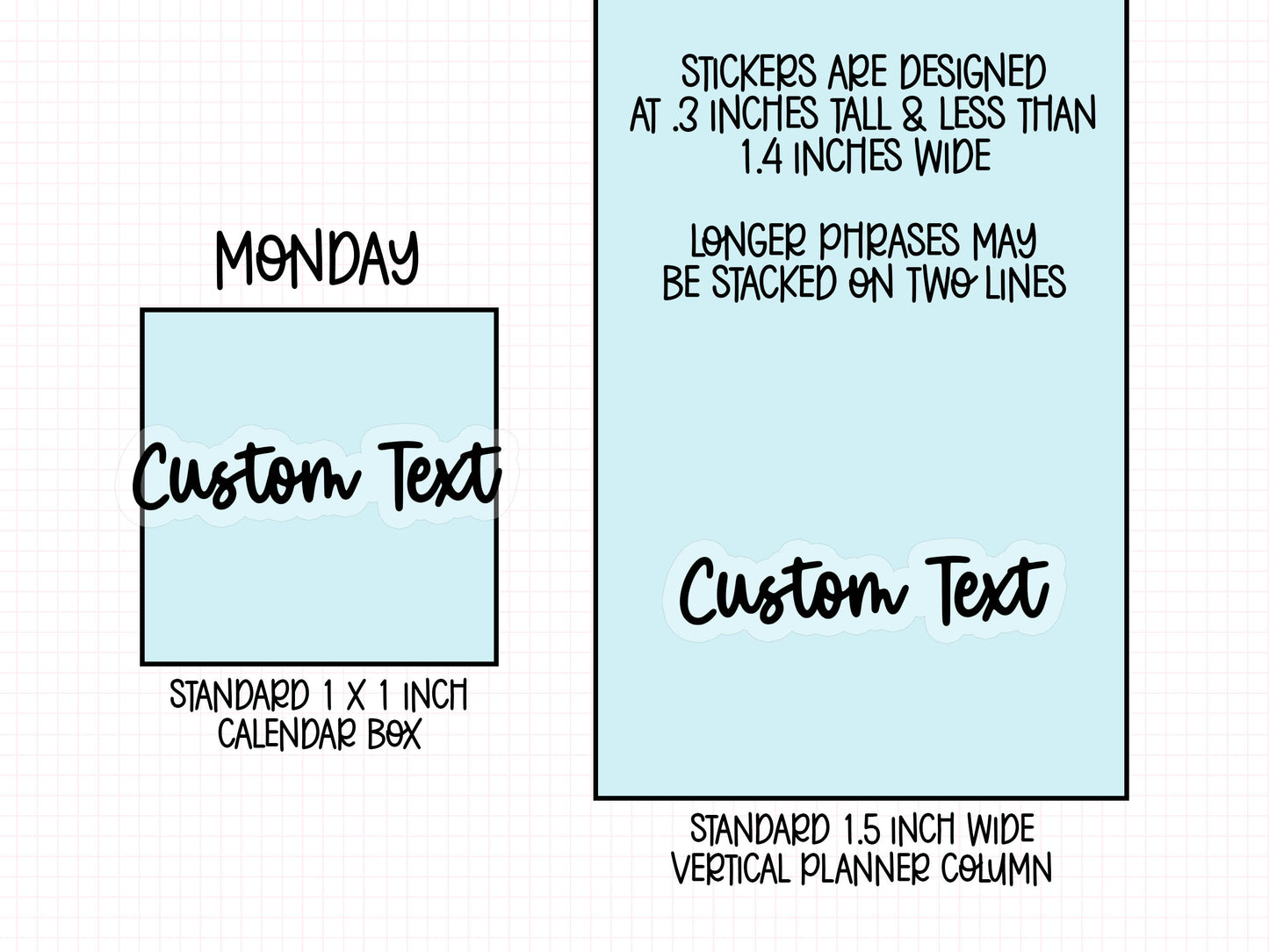 Custom Text Planner Stickers | CLEAR MATTE | Font RF