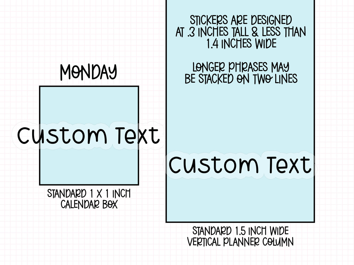 Custom Text Planner Stickers | CLEAR MATTE | Font LR