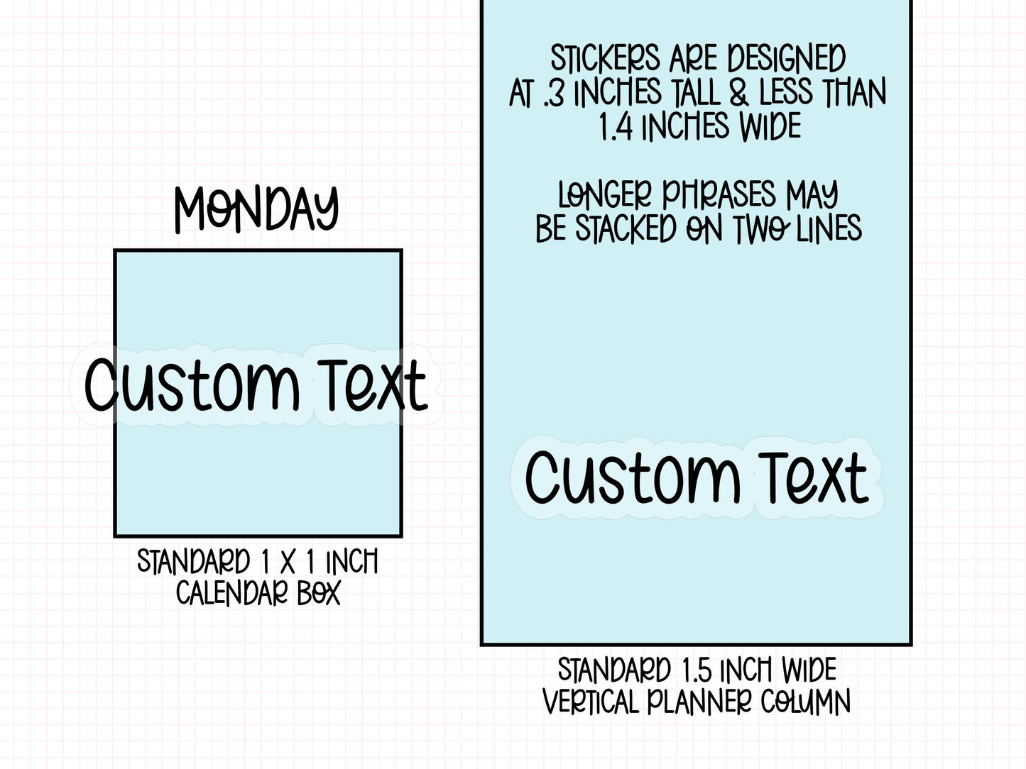 Custom Text Planner Stickers | CLEAR MATTE | Font NYP
