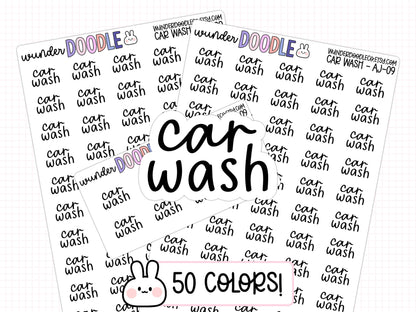 Car Wash Planner Stickers | AJ-09