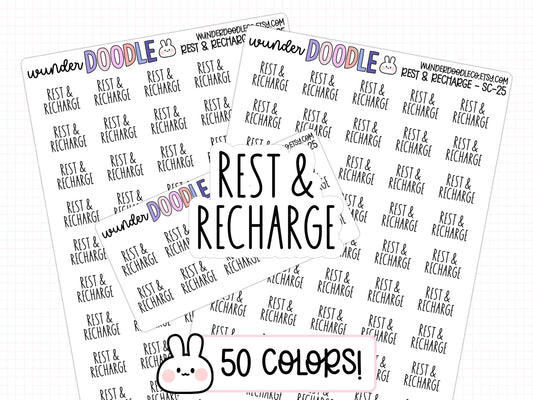 Rest & Recharge Planner Stickers | SC-25