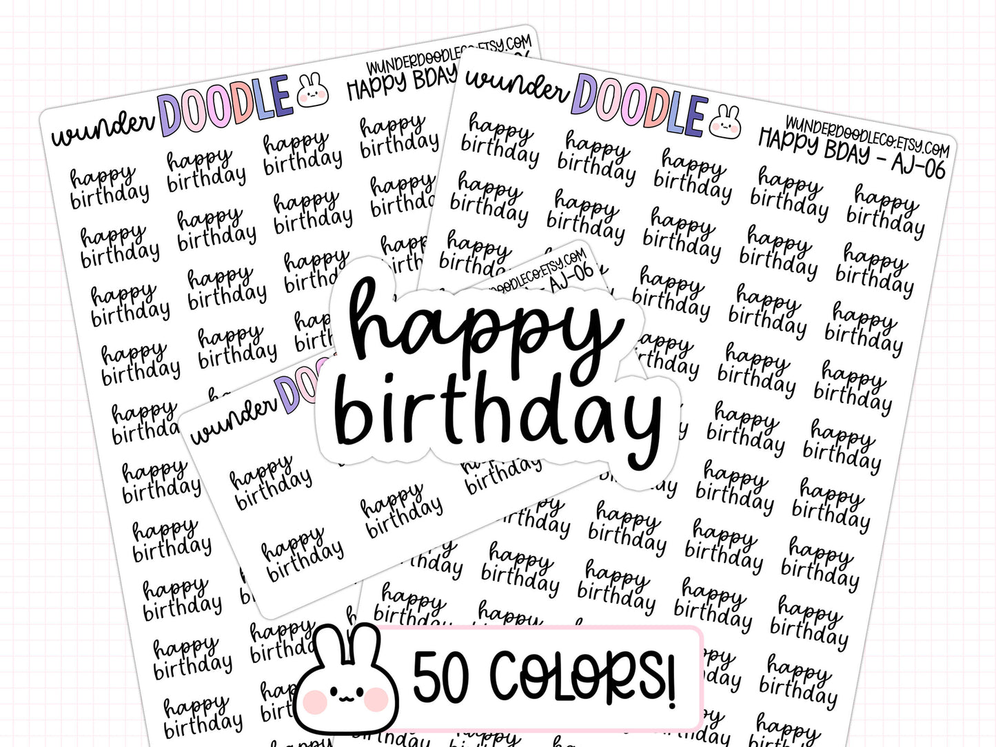 Happy Birthday Planner Stickers | AJ-06