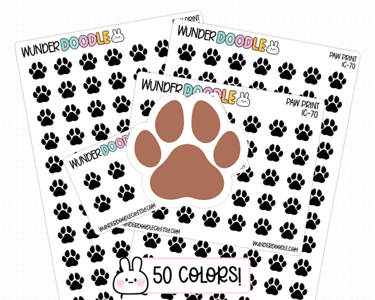 Paw Print Planner Stickers | IC-70