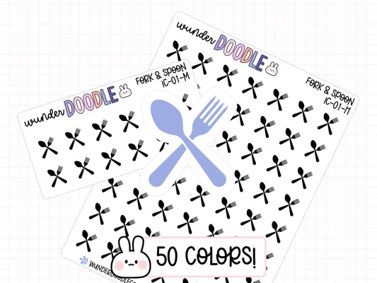 Fork & Spoon Planner Stickers | IC-01