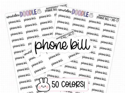 Phone Bill Planner Stickers | MS-017