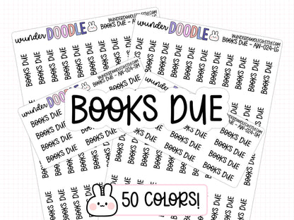 Books Due Planner Stickers | AW-24