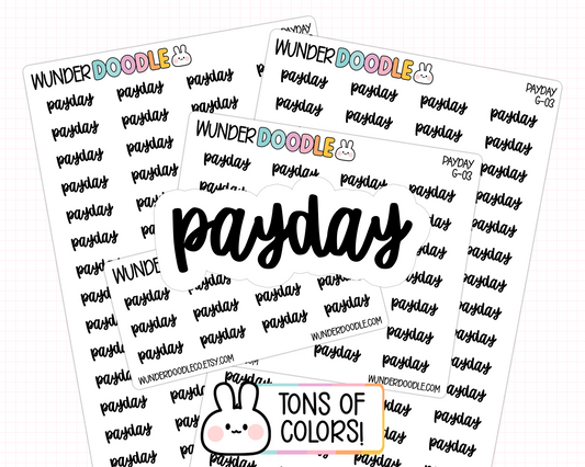 Payday Planner Stickers | G-03