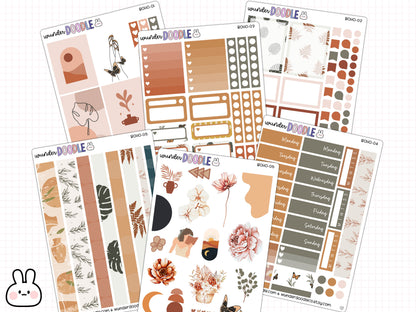 Boho Decorative Planner Stickers | weekly planner kit