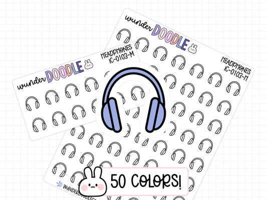 Headphones Planner Stickers | IC-0103