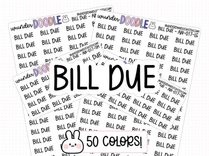 Bill Due Planner Stickers | AW-17