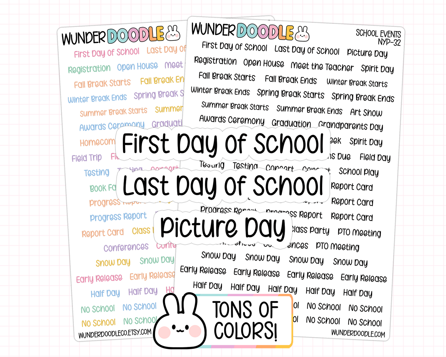 School Events Planner Stickers | NYP-32