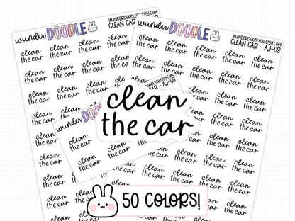 Clean the Car Planner Stickers | AJ-08