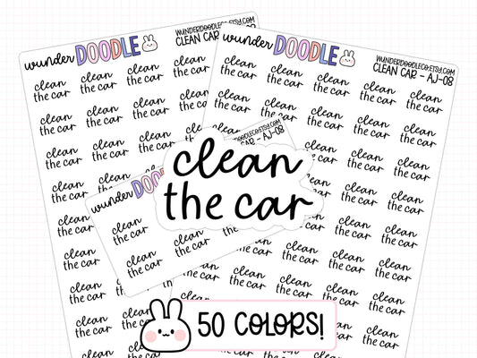 Clean the Car Planner Stickers | AJ-08