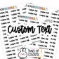Custom Text Planner Stickers | Font G