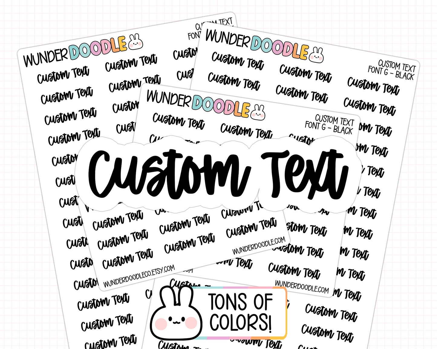 Custom Text Planner Stickers | Font G