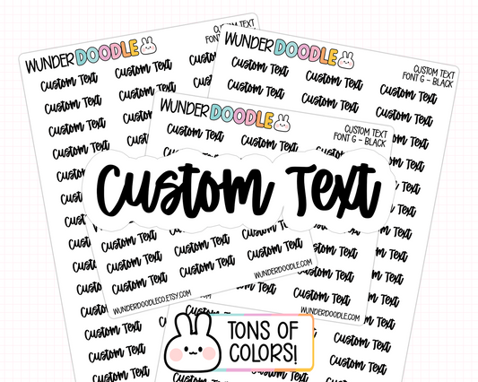 Custom Text Planner Stickers | Font G
