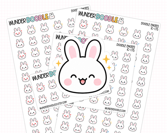 Doodle the Bunny Emotes Planner Stickers | IC-175