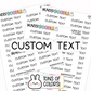 Custom Text Planner Stickers | Font F1