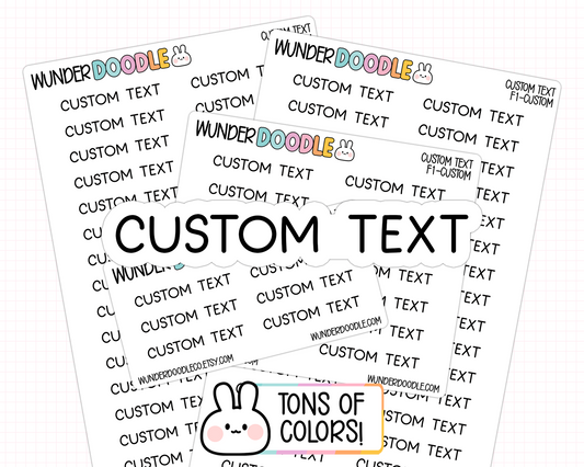Custom Text Planner Stickers | Font F1