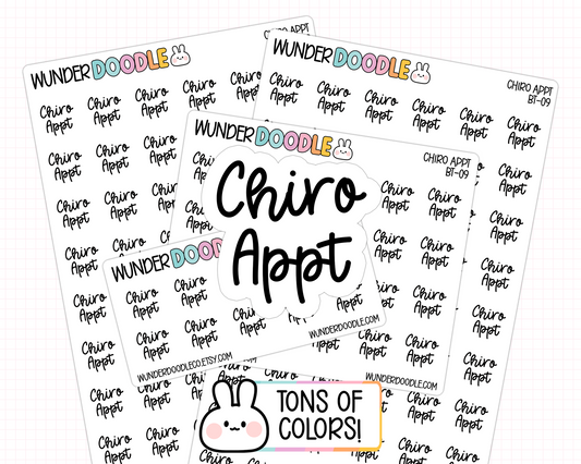 Chiro Appt Planner Stickers | BT-09
