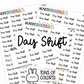 Day Shift Planner Stickers | BT-10