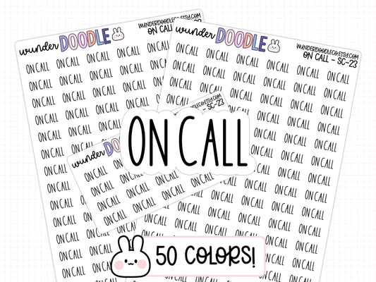 On Call Planner Stickers | SC-23