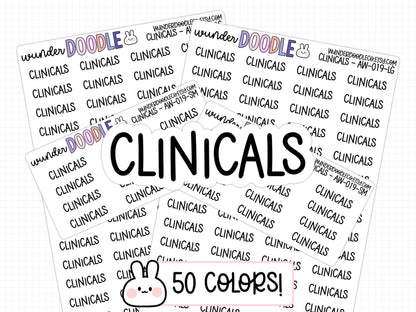 Clinicals Planner Stickers | AW-19