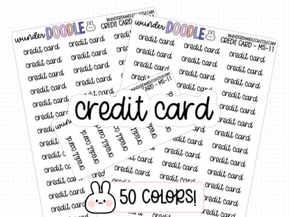 Credit Card Planner Stickers | MS-011