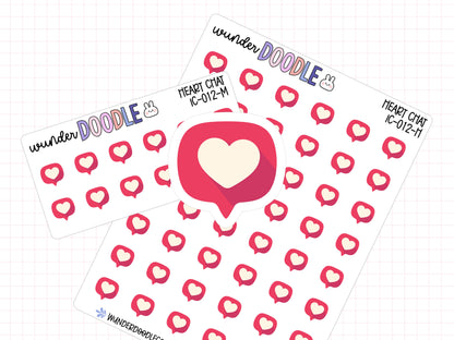 Heart Chat Bubble Planner Stickers | IC-012