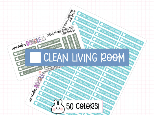 Clean Living Room Planner Stickers | BOX-014