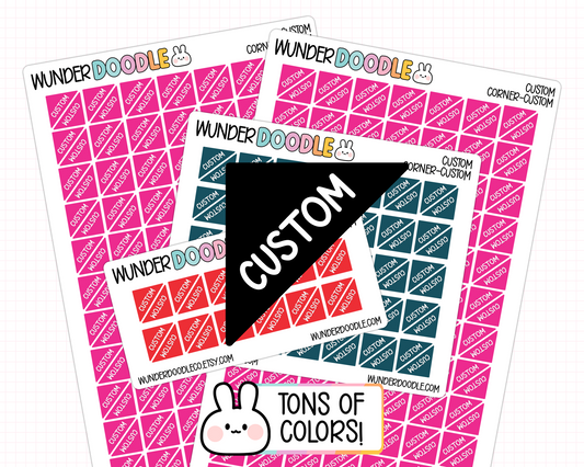Custom Text Planner Stickers | CORNER-CB-CUSTOM